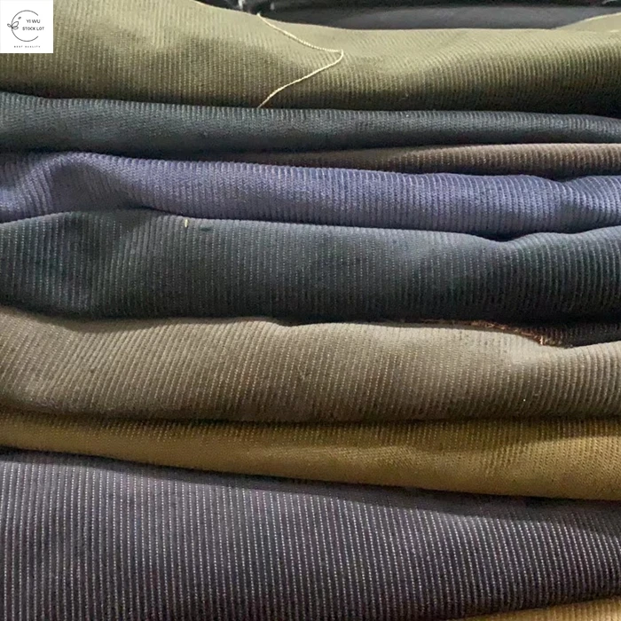 China textile woven polyester cotton corduroy fabric 16 wales for kids garments stock lot coat and trouser