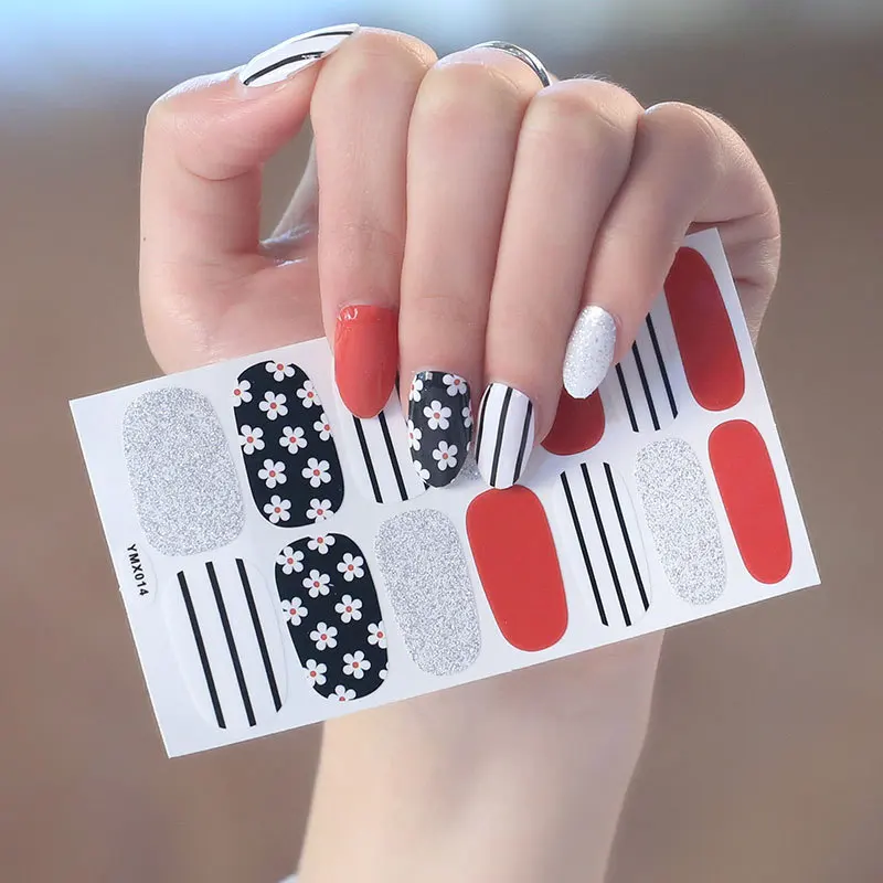 Wholesale Custom Nail Wraps nail art decoration sticker,All-finger sticker Korean version waterproof and durable
