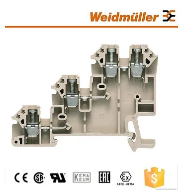 Weidmuller Стандартный din рейку терминал DLI 2.5DB 250 В, 26A, тройной уровень электронный кабель и провода разъемы