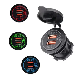 PD Type c and QC3.0 USB C Outlet Waterproof adapter Port Built-in car usb socket charger 12V/24V Car Power for Marine Boat Motor