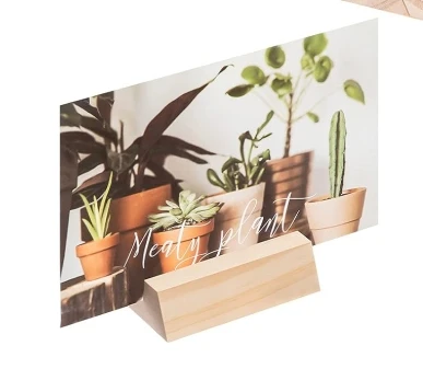 Hot Sale Wooden Card Holders Wood Menu Holder Wood Sign Stand for Wedding Party Birthday Home Decor