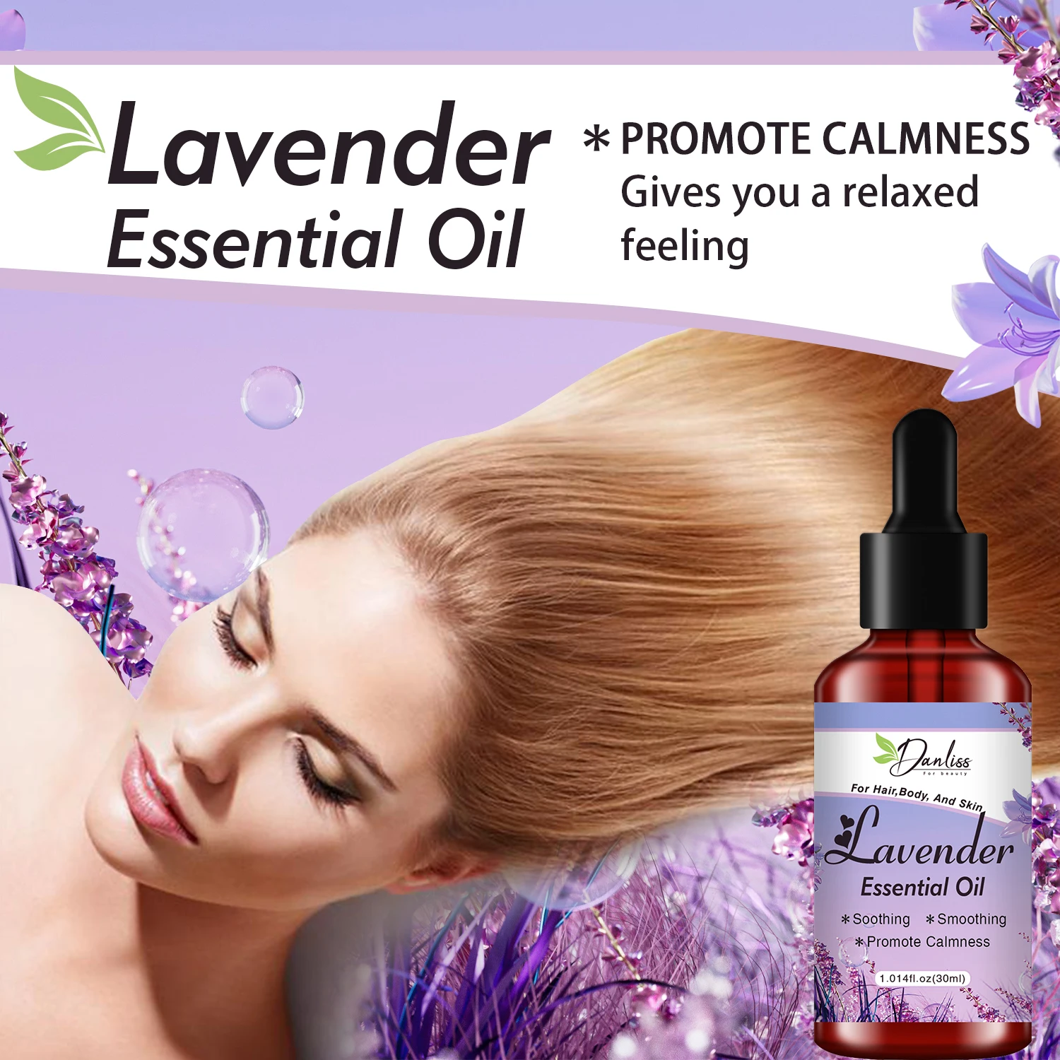 2024 New Arrivals OEM 3 In 1 Facial Hair Skin Body Care Serum Anti-wrinkle Moisturizing Hair Growth Lavender Massage Oil