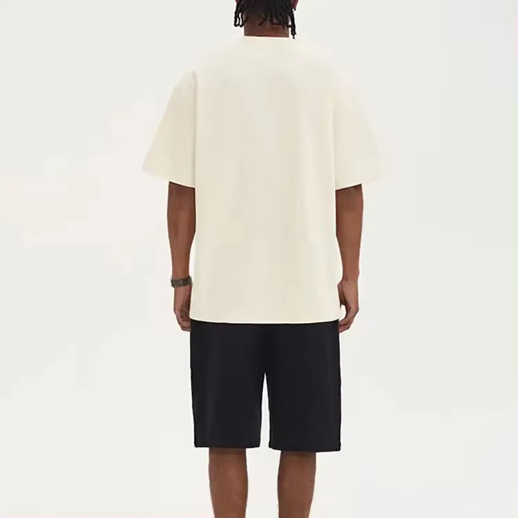 new custom heavy weight 450 gsm black white mock neck boxy fit tee cropped boxy t shirts boxy t shirts