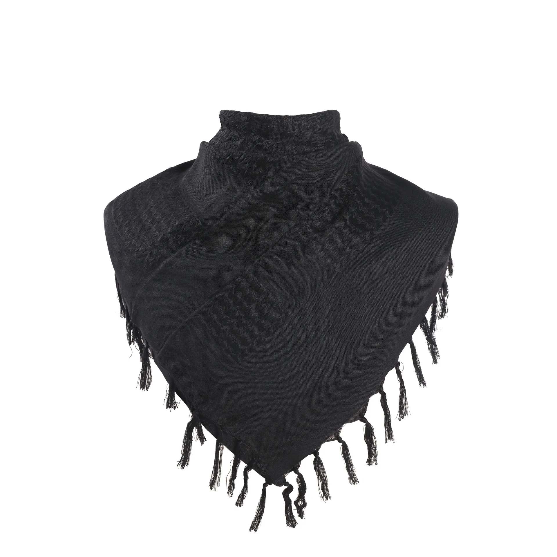 100% Cotton Trekking Shemagh Tactical Desert Arab Scarf 110*110cm Unisex Winter Keffiyeh Windproof Thick Muslim Scarves