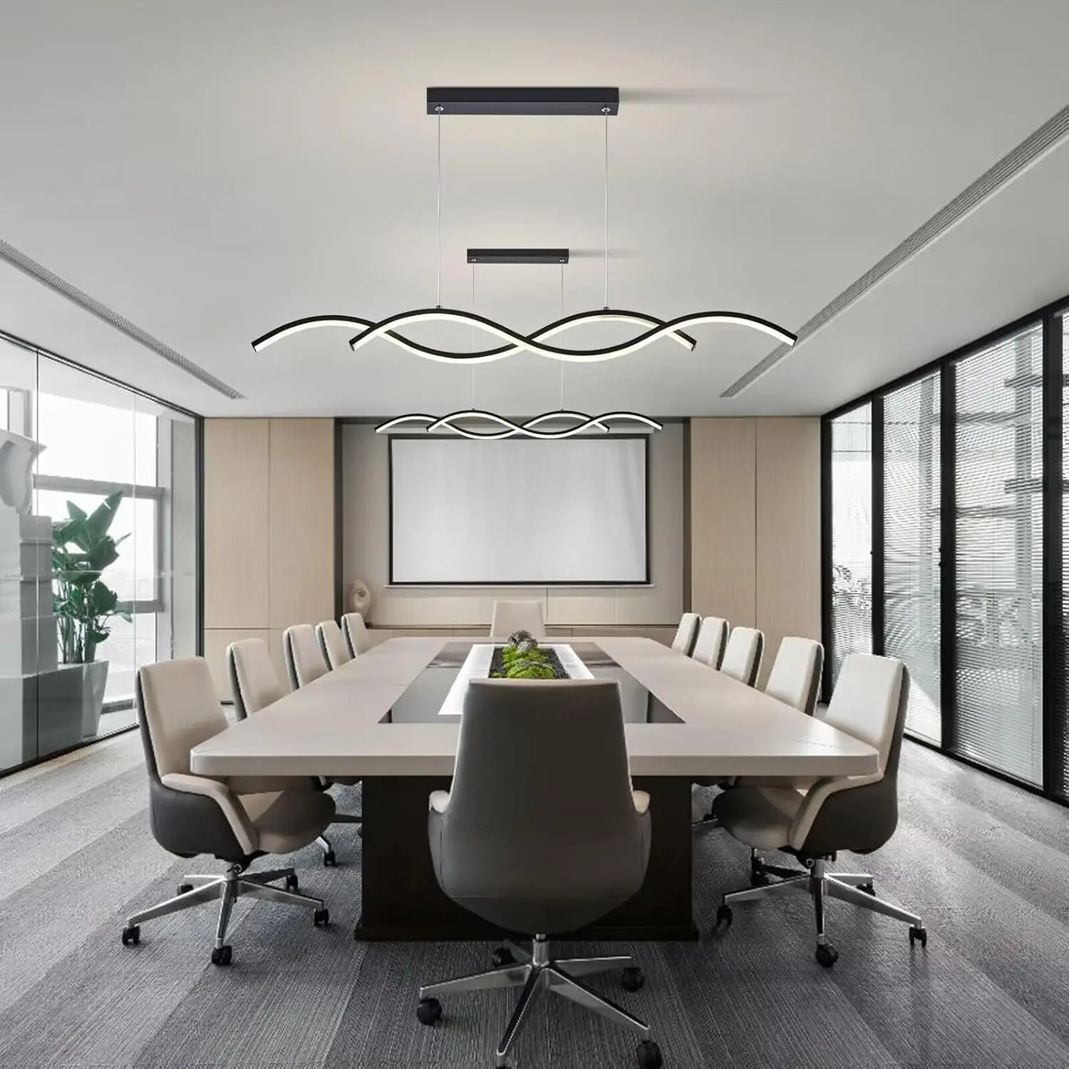 Modern Simple Design chandelier aluminum long linear led pendant lamp Modern Hanging Lamp