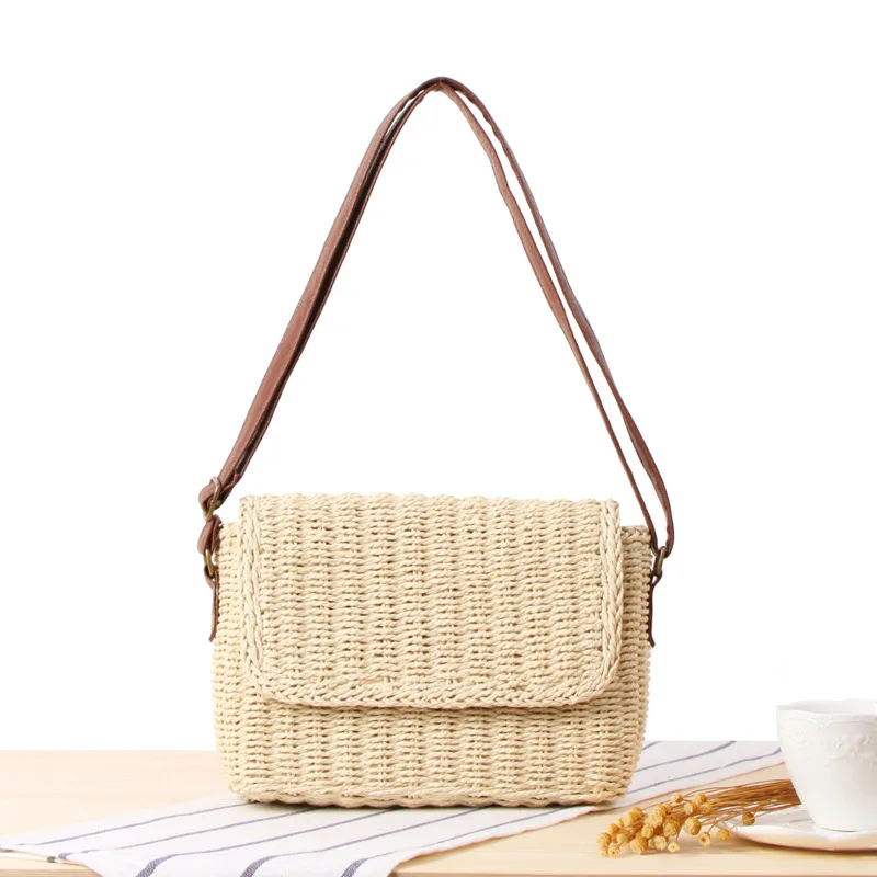 2024 Straw Clutch Purse For Women Woven Rattan Bag Crossbody Wallet Handbags Shoulder Tote Bags for Summer