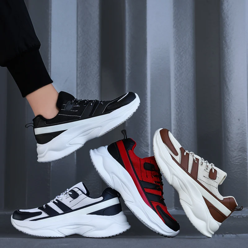 2021 New Style Designer Height Increasing Lace-up Sport Shoes Chunky Sneakers For Women