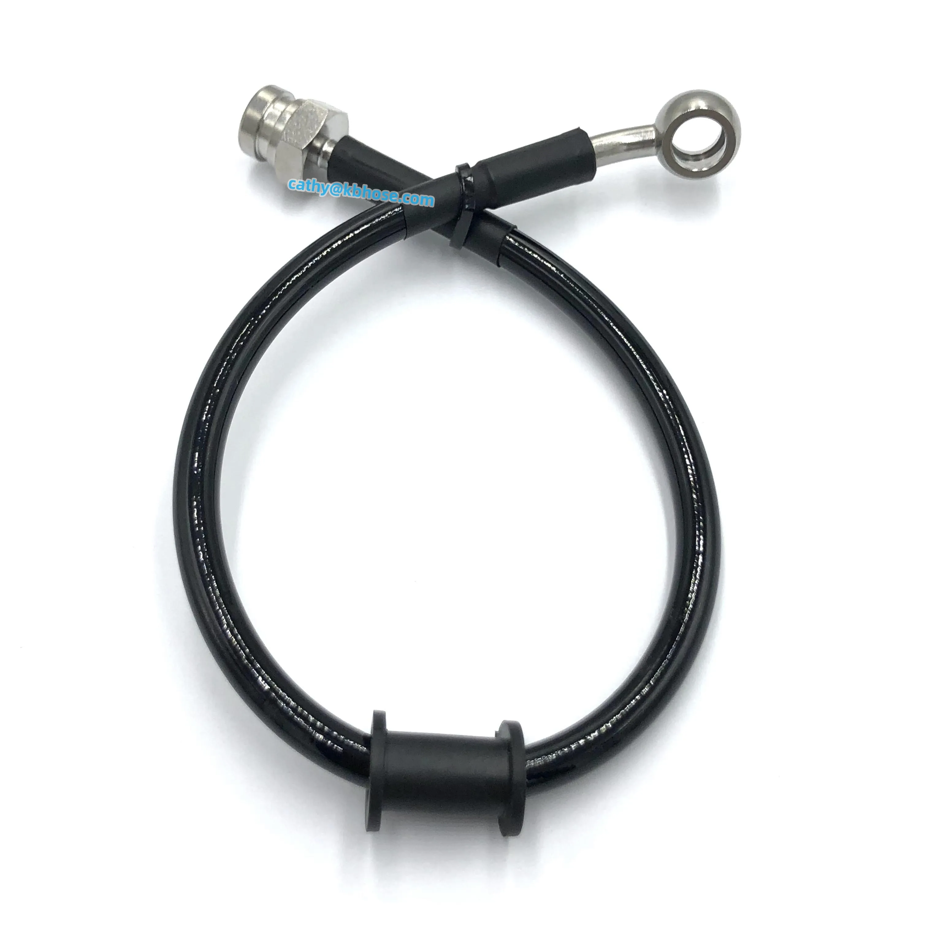 3AN AN-3 Stainless steel braided nylon/ptfe brake oil hose line with 28degree crimp banjo female brake fittings