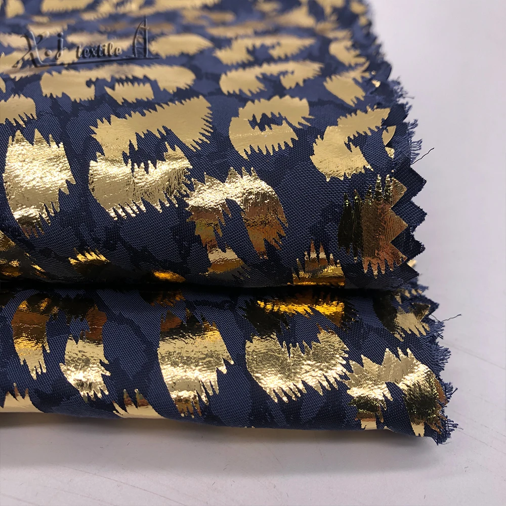 Jacquard Island filament satin great for dress Leopard print