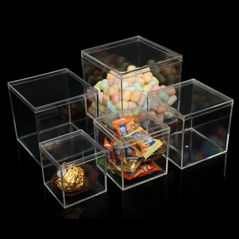 Акриловая коробка с крышкой для конфет из пищевого оргстекла