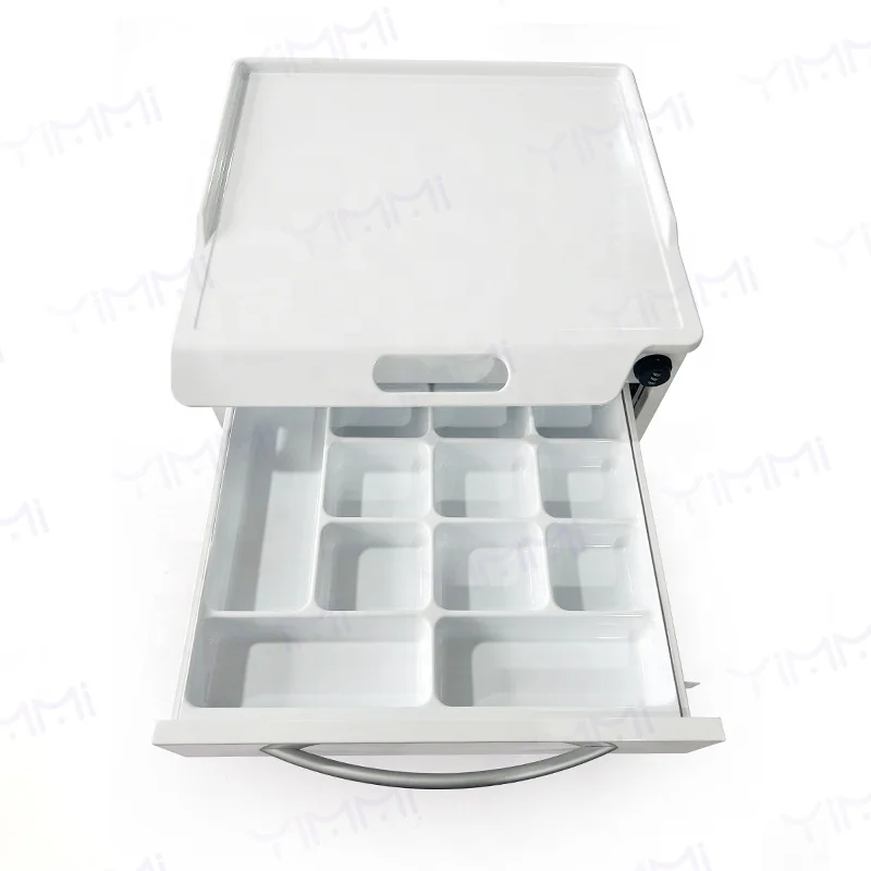 Dental Cabinet Furniture Clinic Mobile Trolley Cart Plated Steel Resin Table Top 5 Drawers Dental Office Cabinet