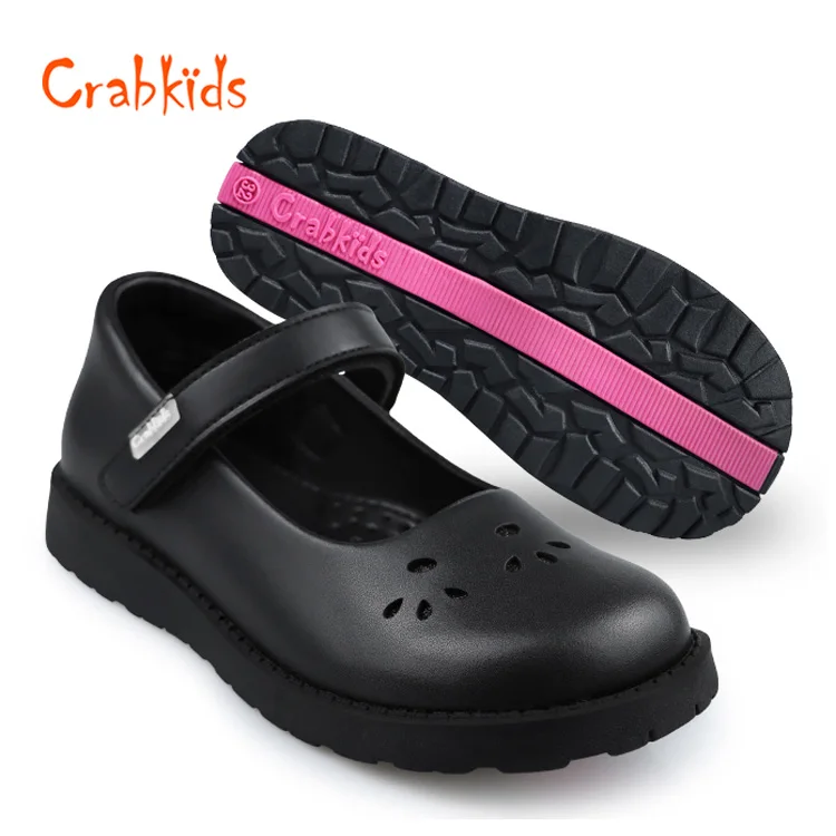 Crabkids Teenage Leather Kids Wholesale Breathable Jane Girl School Shoes For Girls Uniform School Shoes For Girls