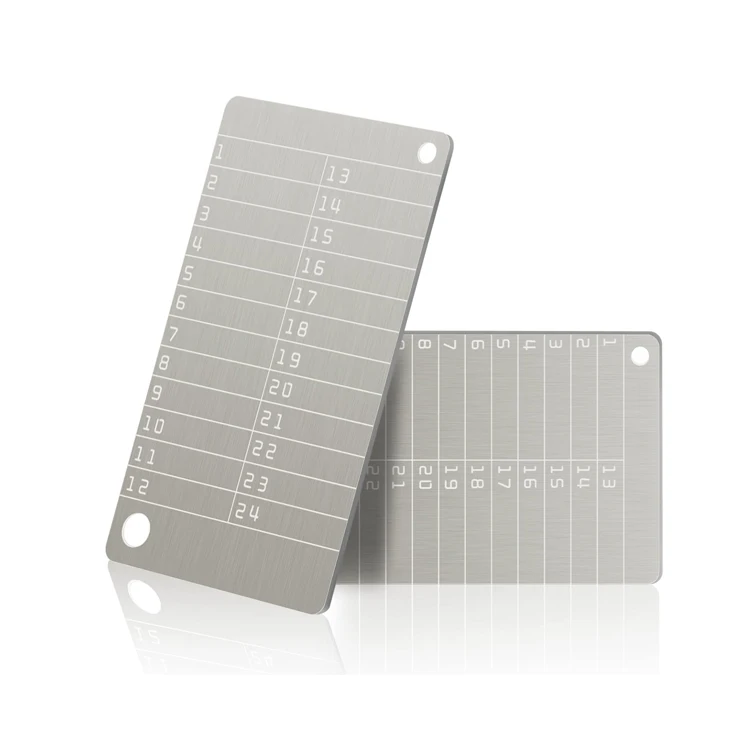 Custom Crypto Hardware Wallet Backup Plate Crypto Currency Wallet Metal Password Wallet Stainless Steel Seed Phrase Storage