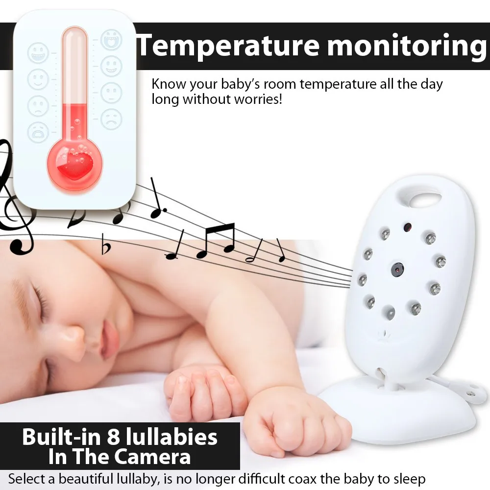 
Digital Video Baby Monitor vb601 With Night Vision Two Way Talking And Room Temperature Monitoring Remote baby Camera 