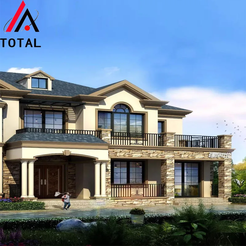 2019 New Design Customized luxury light steel structure villa passive prefab modern house