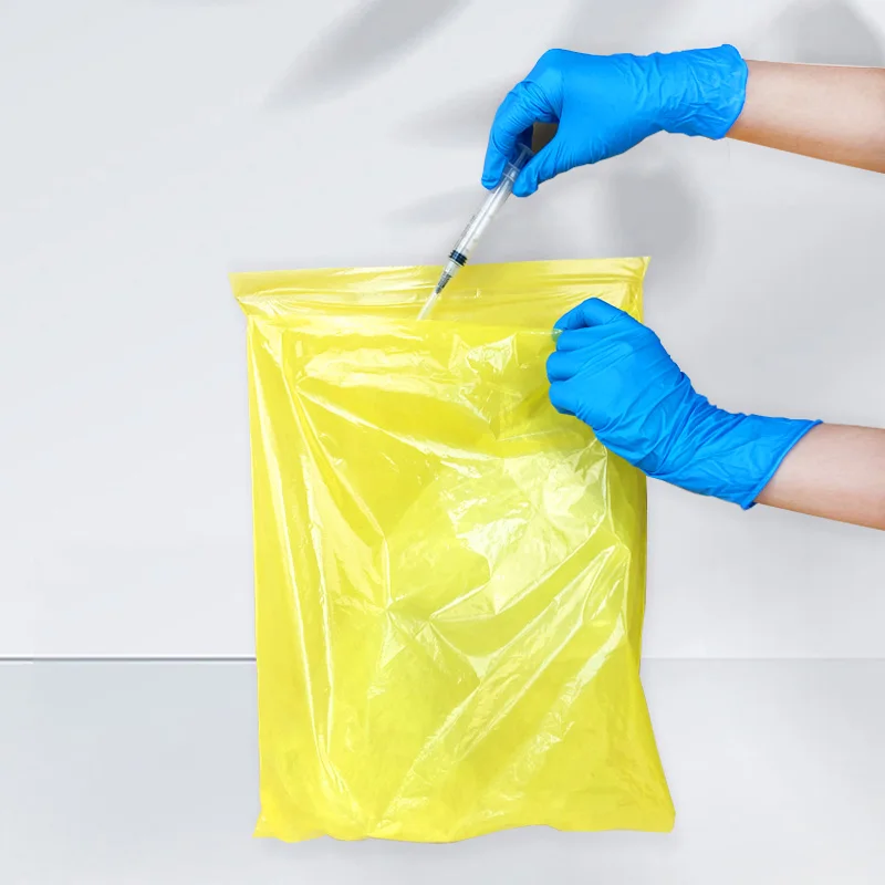 Custom Reclosable Self-adhesive LDPE Plastic Bag Medical Biosafety Biohazard Specining Medicine