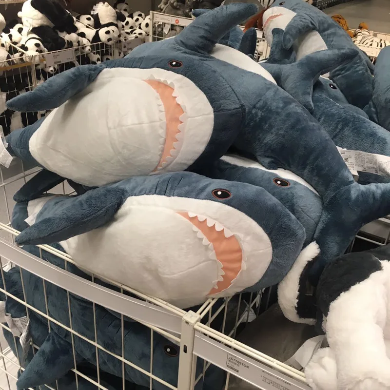 Promotion Gift Customized Stuffed Plush Toy Cute Whale Sleeping Pillow Toy Animal Soft Blue Shark Toy For Kids