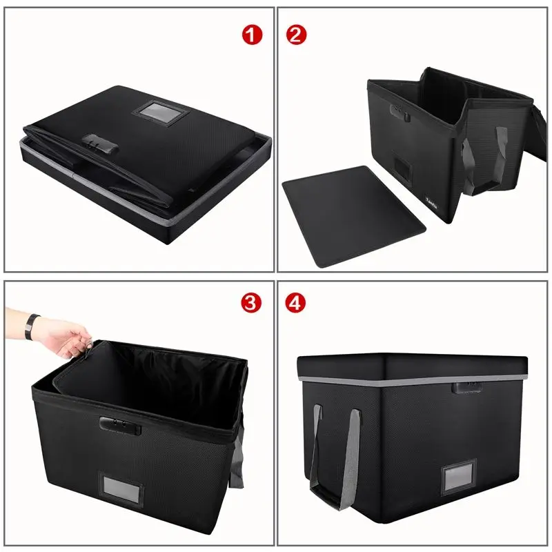 Custom Logo Portable Filing Cabinet Boxs Collapsible Storage Organizer Office file filing box