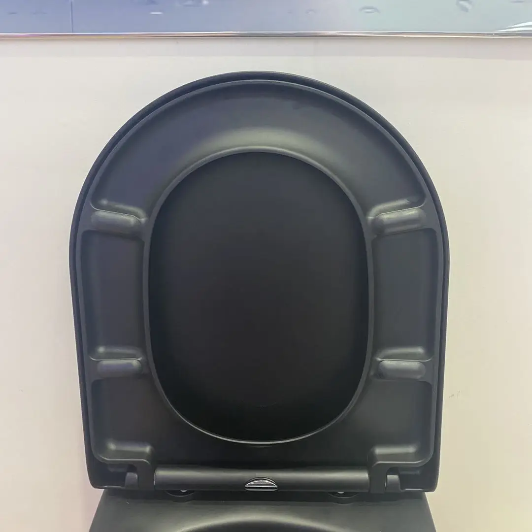 U2009M-WC Европейская ванная комната настенный унитаз керамический матовый черный туалет с креплением к стене без оправы