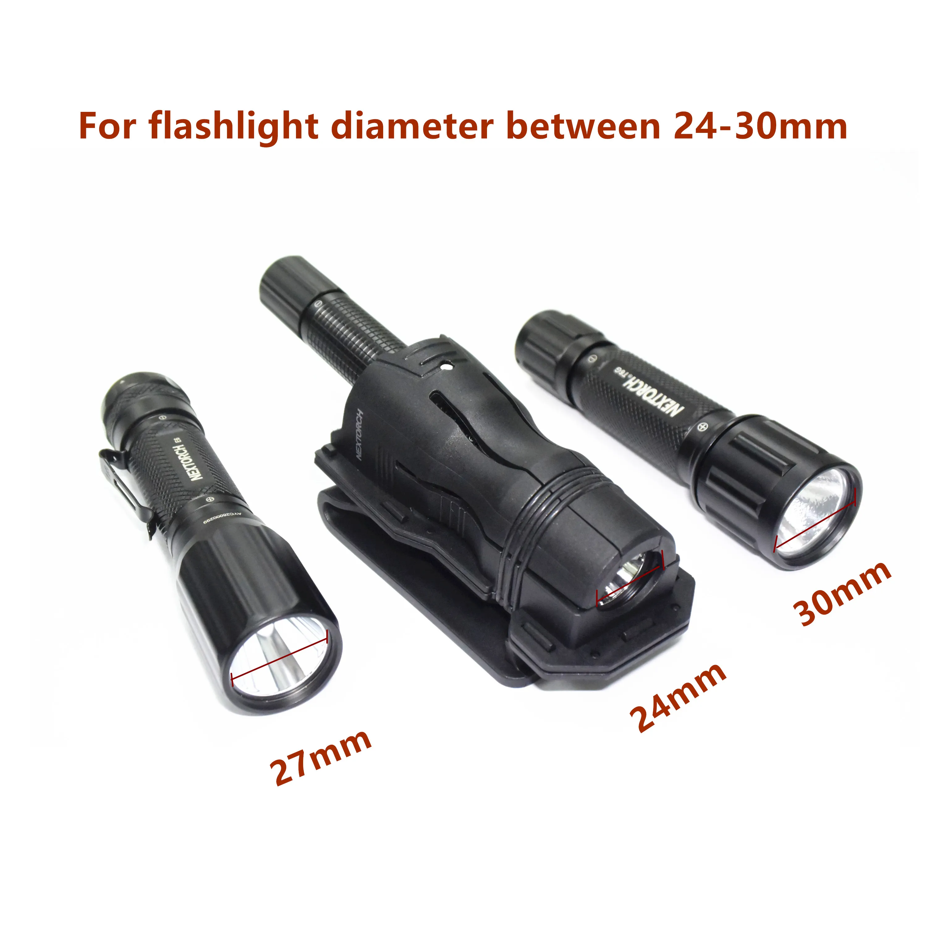 360 Degree Rotatable Tactical Flashlight Holster Nextorch V6  for torch  dia from 27 - 30 mm