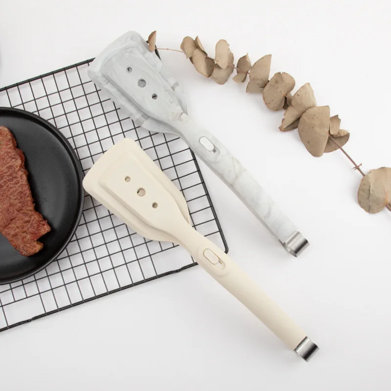 2 In1 Silicone Grip Flip Spatula Fish And Steak  Spatula Clip Kitchen Tool For Household Non-Stick Pan Steak Clip