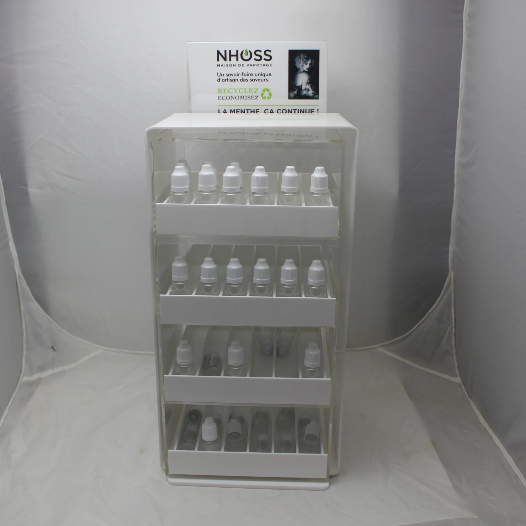 Round shape clear vape pen e cigarette hookah display stand acrylic e-cig display