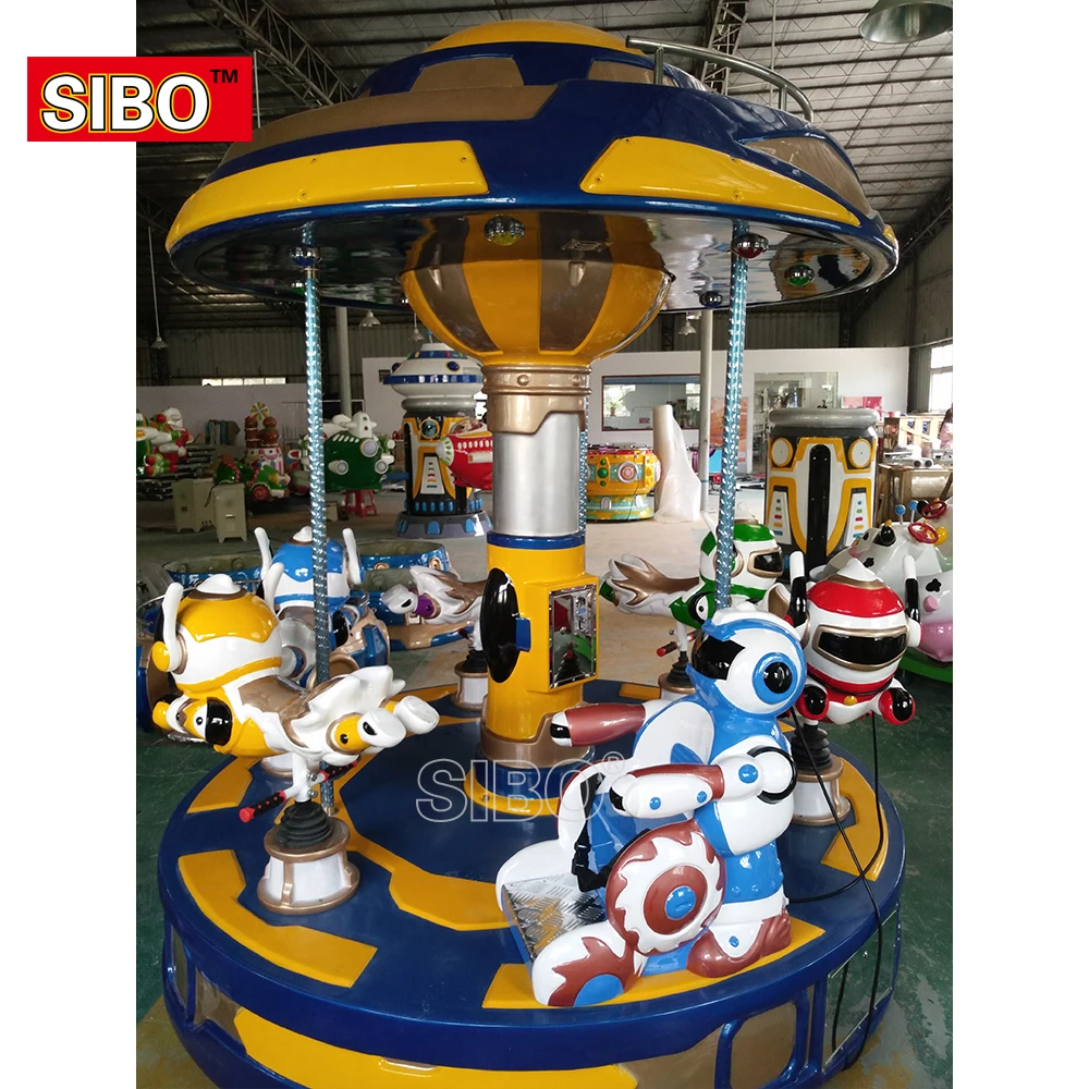 amusement park indoor electric machine equipment carousel horses plastic cartoon helicopter Swivel Chair carton