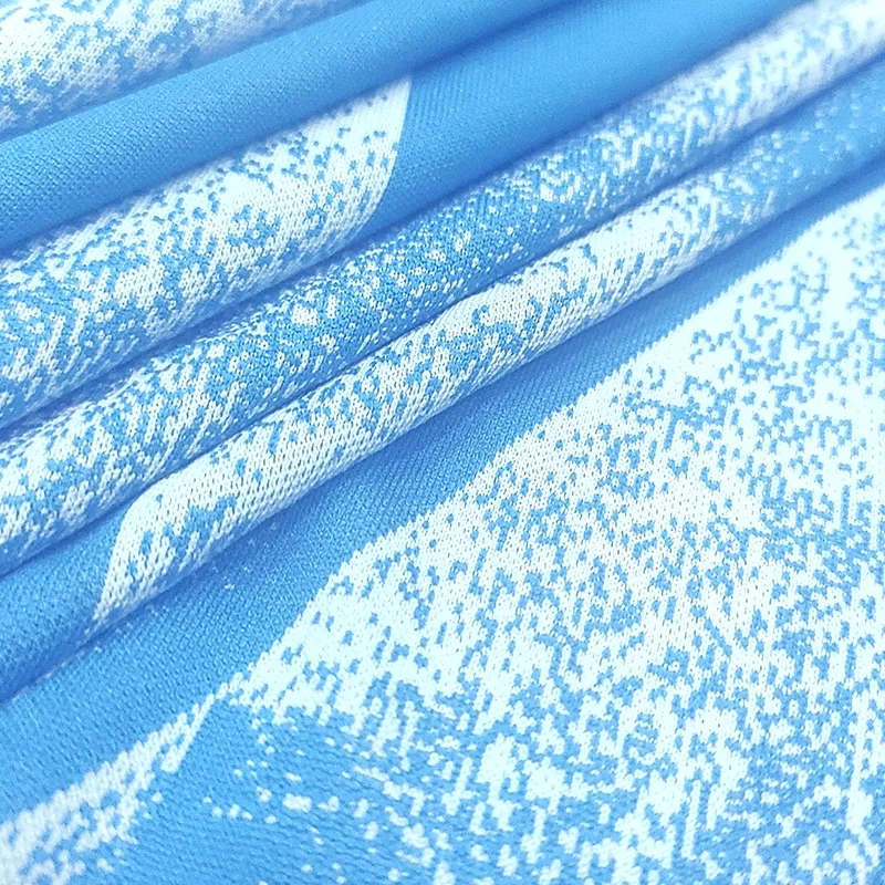 New cationic fabric Polyester Spandex jacquard interlock knit sports Fabric for t-shirt gym wear