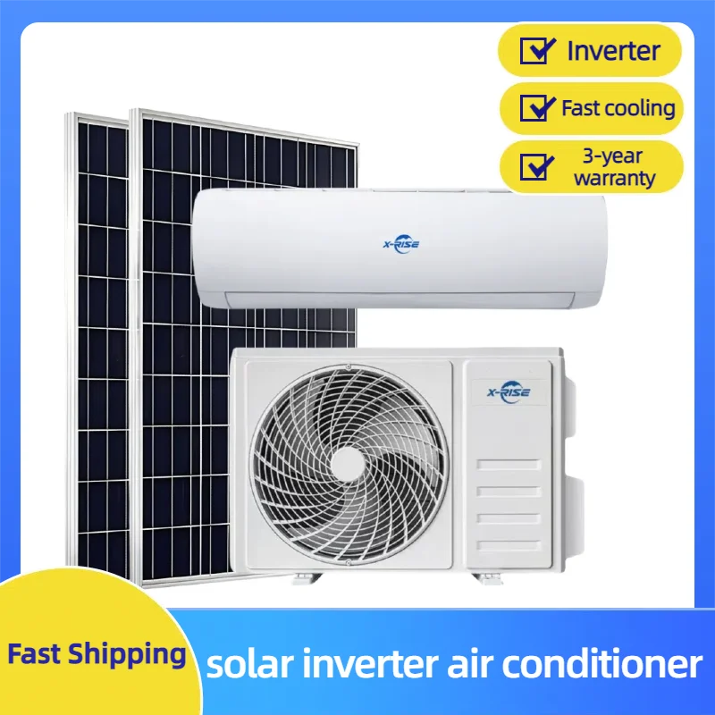 Hybrid ACDC Solar Air Conditioning 9000/12000/18000/24000 BTU Portable Split Type Room Simple Installation New Energy Household