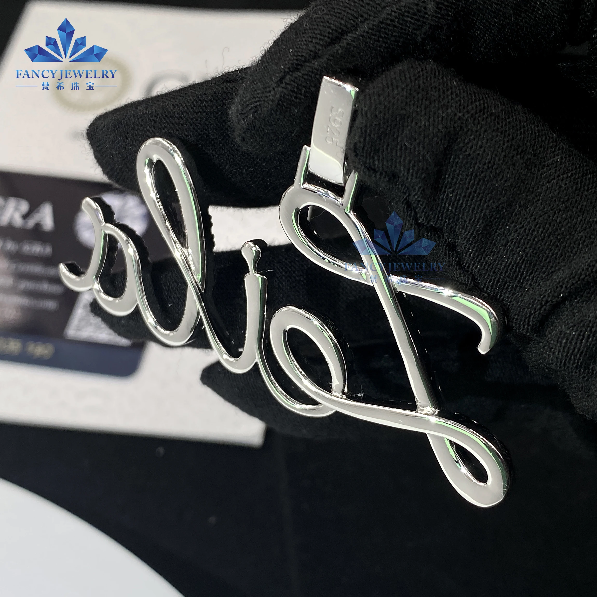 Custom Luxury Jewelry HipHop Style D VVS Moissanite 925 Silver Gold Plated Letter Pendant For Gift Party