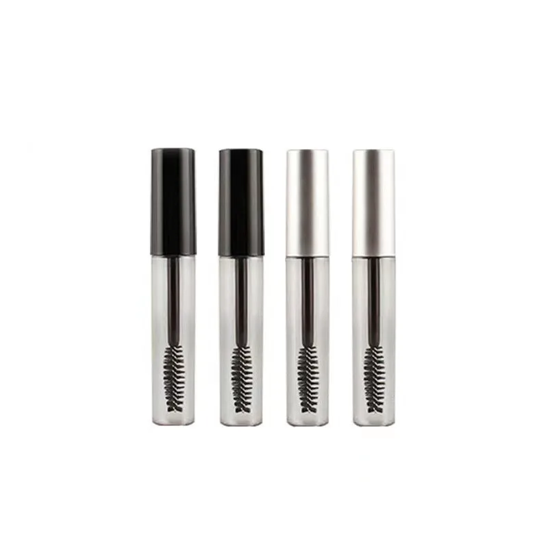 Пластиковая тушь для ресниц с Кремовым флаконом 10 мл, серебристо-черная пустая тушь для ресниц, косметическая туба