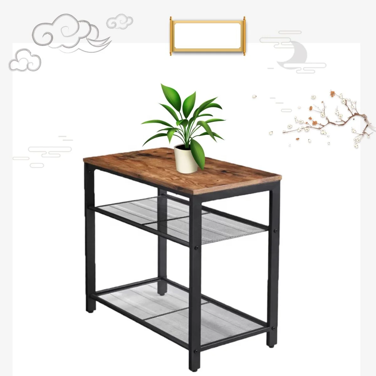 New Modern Style Living Room Furniture Sets Modern Metal Wooden Media Entertainment Console TV Stands Cabinet