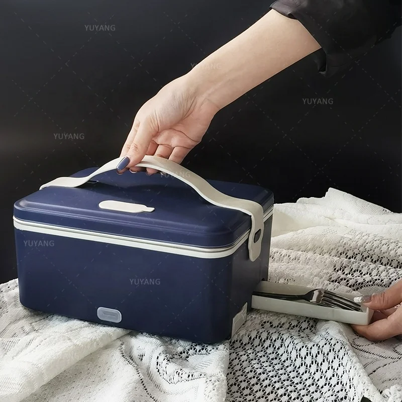 80W 100W 304 Stainless Steel Portable Heated Car Food Warmer 12V 24V 1.80L Electric Heating Portable Lunch Box Truck Car Home