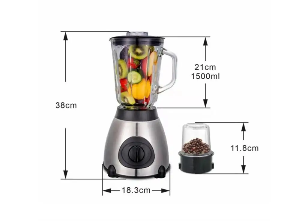 Y66 Stainless steel Glass Grinder Multifunctional home kitchen appliances Electric fruit smoothie Food Juicer Blender Blender
