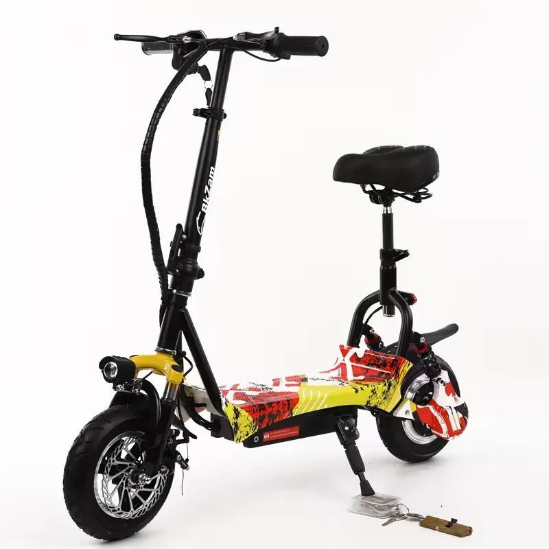 OEM services adult electric scooters 10inch rubber tyre wide seat powerful LED headlight 2 wheel fast folding electric e scooter