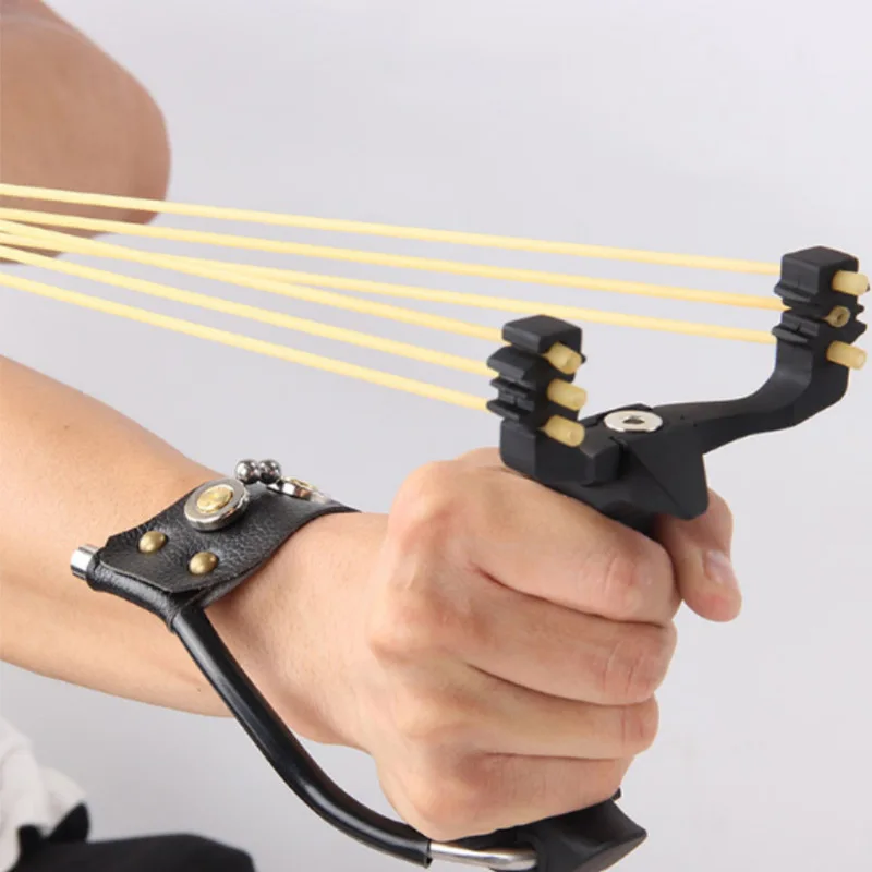 Outdoor Recreational Slingshot With Wrist Rest Outdoor Metal Material For Fishing and Pitching