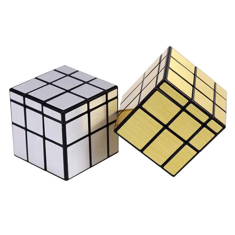 Stress Relief Toys Custom 2X2 Metallic Color Square Speed Magic Cube 3D 3X3 Fidget Plastic Silver Mirror Magic Cube Puzzle