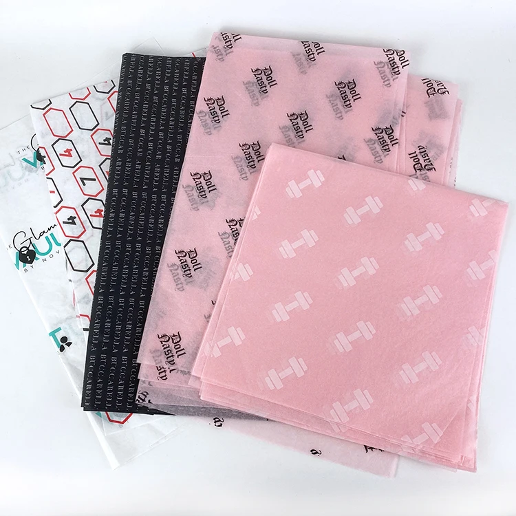 
Custom Printed Gold Logo 22G Pink Tissue Gift Wrapping Silk Paper 