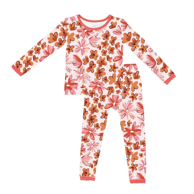 Custom Bamboo PJS Baby Girl Cute Pajamas Wholesale Childish Night Sky Space Stars Planets Crescent