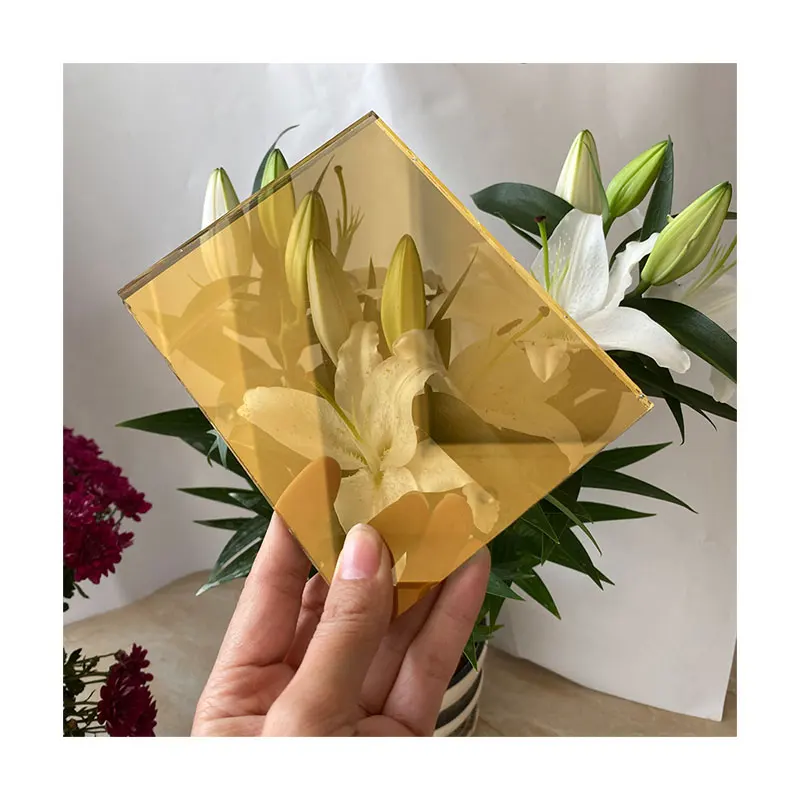 Good Quality 4mm 6mm golden reflective glass Price Clear Tinted Reflective Architecture Glass