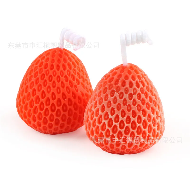 Fusimai Strawberry Orange Mangosteen Avocado Pumpkin Mould Wedding Party Atmosphere ScentedSilicone Fruit Candle Molds