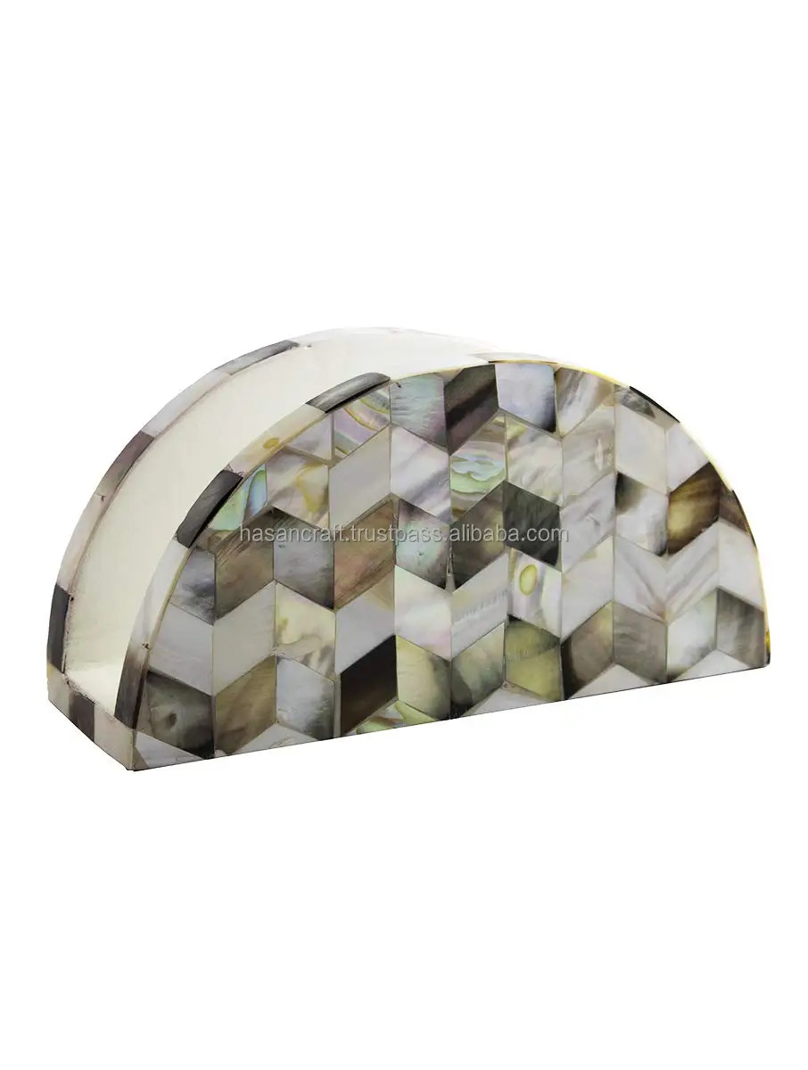 Handmade Mother of Pearl Cutlery Napkin Holder Spoon Holder Tissue Holder for Home Hotel & Restaurant