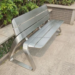 Manufacture park long public bench garden bench outdoor furniture stainless steel street bench with backs
