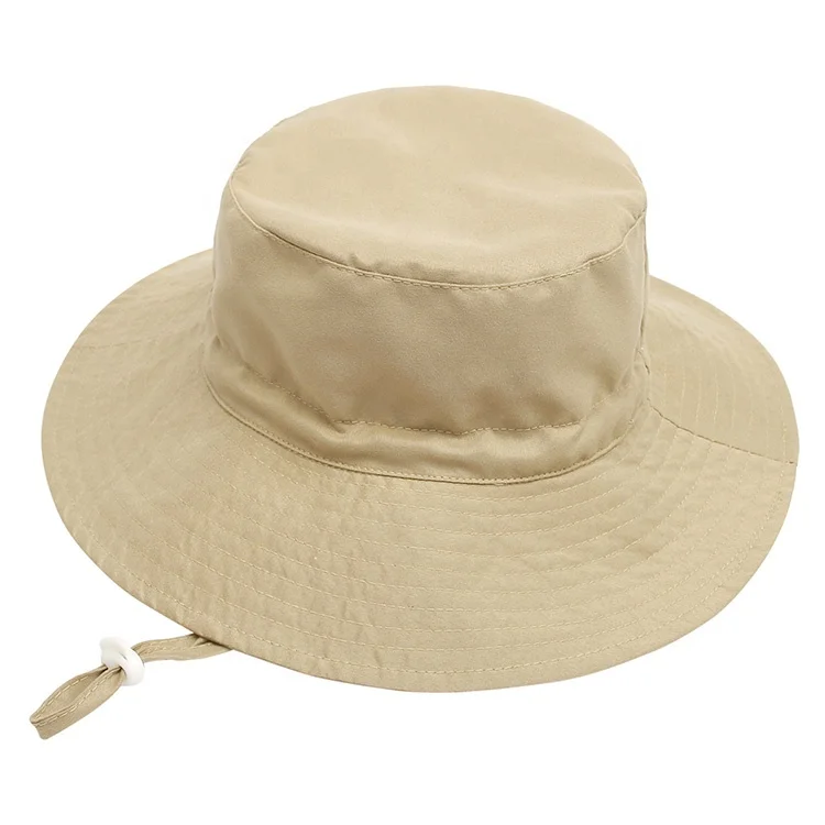 UPF50+ Outdoor Quick-dry Bucket Fisherman Hat with String Sun protection Kids Toddler Fashionable Beach Caps