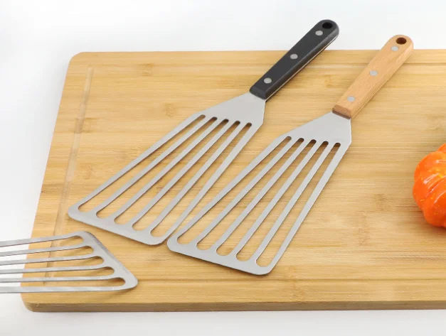 Лопатка для рыбы с деревянной ручкой, серебристая лопатка 6,5 дюйма, лопатка для рыбы с ручкой из АБС