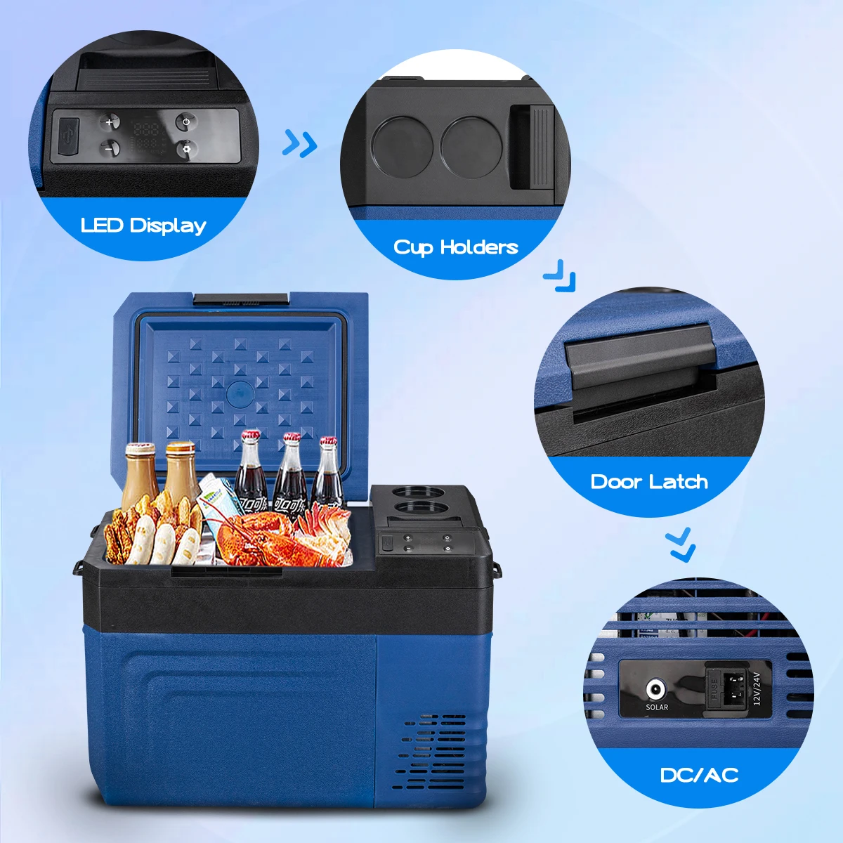 Alpicool WTW25E mini size car home dual use 12 volt 24 volt portable fridge freezer for car truck camping