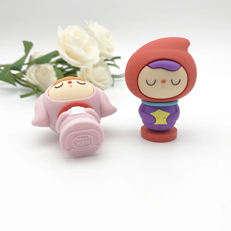 2024 new products 3D Cartoon doll Soft Silicone Desktop Decoration Seal ornament OEM Promotional Gift anime action figure Stamp