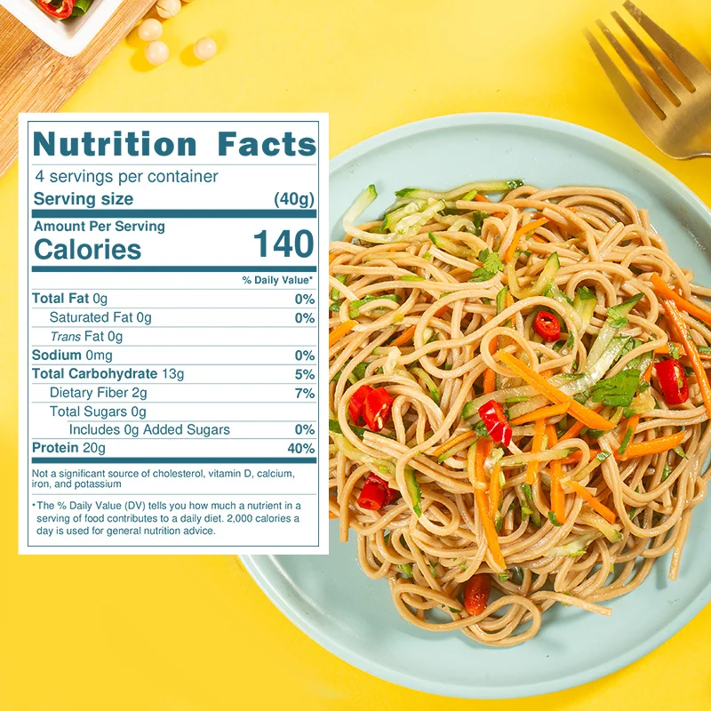 High-Protein Pasta Muscle-Building Noodles Vegan Soy Plant-Based Low Carb Pasta