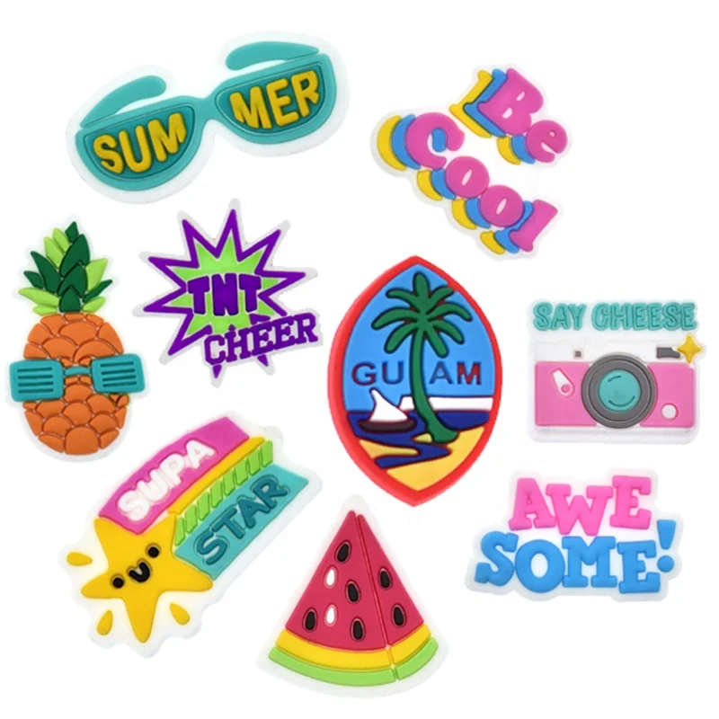 2023 new summer theme guam island hawaii beach shoe charms summer croc charms