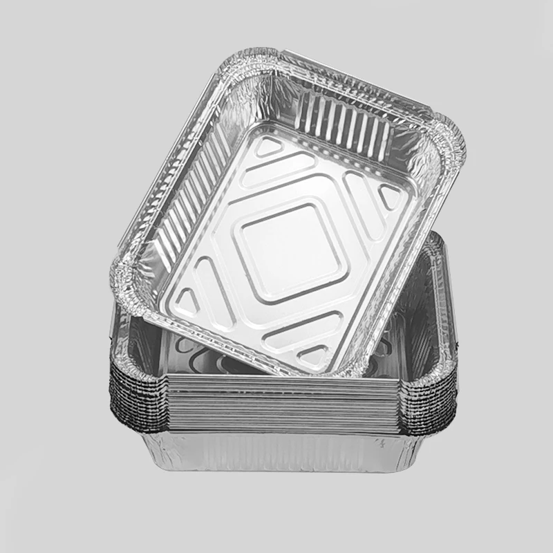 Disposable Aluminum Foil Container Barbecue Baking Takeout Food Grade Environmental protection Lunch Box 550ml